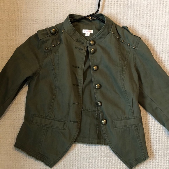 Xhilaration Jackets & Blazers - Xhilaration military style crop jacket, green Sz M